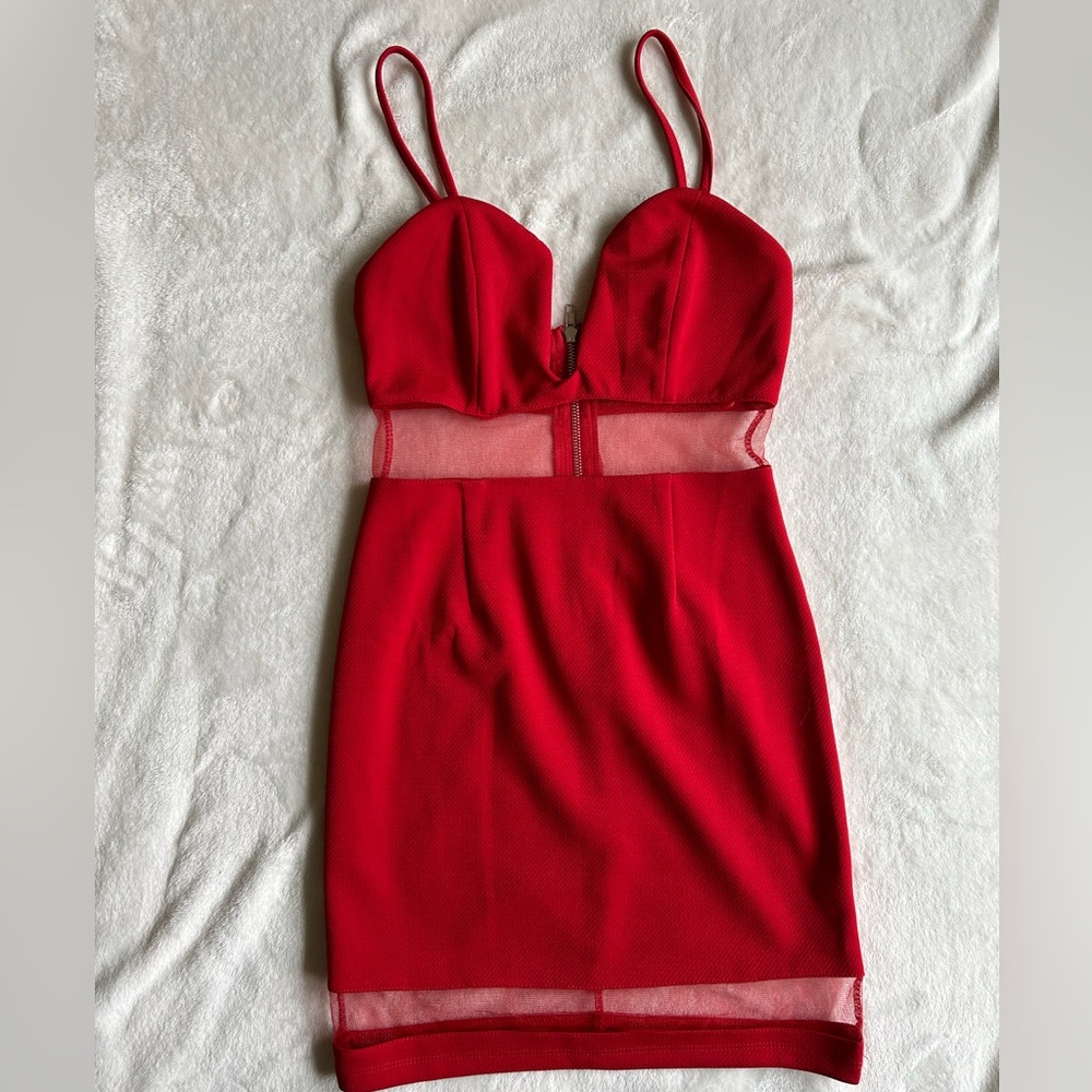 Red mini dress